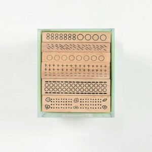circle dots geometric wooden rubber stamp set b