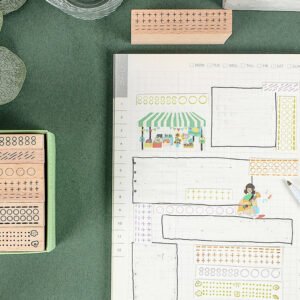 circle dots geometric wooden rubber stamp set b2