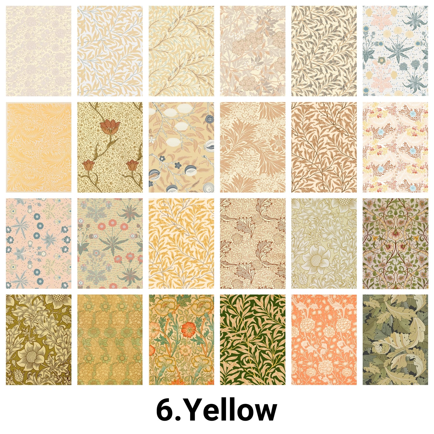 classic-william-morris-pattern-vintage-decorative-paper-yellow classic william morris pattern vintage decorative paper yellow