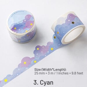 cloud hot stamping washi tape rabbit bear heart moon star sku 3