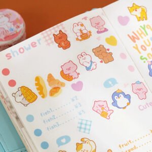 Cloud Zoo Cute Cartoon Animal Washi Sticker Roll cloud zoo cute cartoon animal washi sticker roll c