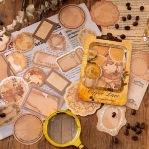 coffee imprint seal kraft paper stickers b1