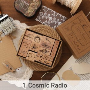 collection of everything series retro wooden rubber stamp set sku 1