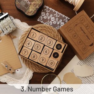 collection of everything series retro wooden rubber stamp set sku 3