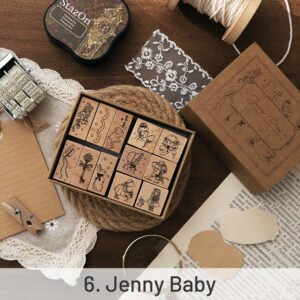 collection of everything series retro wooden rubber stamp set sku 6