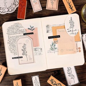 Collection of Flowers and Plants Series Vintage Botanical Wooden Stamp Set collection of flowers and plants series vintage botanical wooden stamp set b2