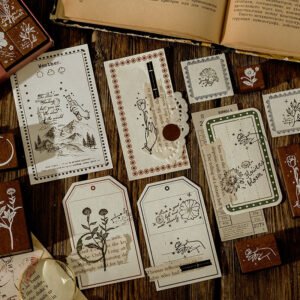 Collector's Notes Vintage Botanical Wooden Rubber Stamp Set collector s notes vintage botanical wooden rubber stamp set b3