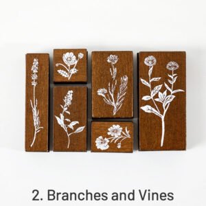 Collector's Notes Vintage Botanical Wooden Rubber Stamp Set collector s notes vintage botanical wooden rubber stamp set sku 2