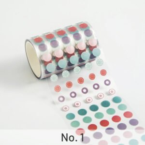 Colorful Dot Multi-Size Washi Tape colorful big dot pet backing washi tape sku 1