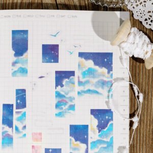 Colorful Cloud Long Strip Washi Tape Sticker colorful cloud long strip washi tape sticker b3