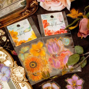 Colorful Flower Hot Stamping Plant Clear Transparent Sticker Pack colorful flower hot stamping plant pet sticker pack b2