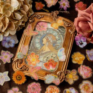 Colorful Flower Hot Stamping Plant Clear Transparent Sticker Pack colorful flower hot stamping plant pet sticker pack b5