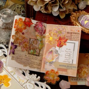 Colorful Flower Hot Stamping Plant Clear Transparent Sticker Pack colorful flower hot stamping plant pet sticker pack c