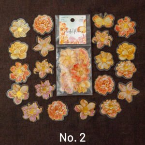 Colorful Flower Hot Stamping Plant Clear Transparent Sticker Pack colorful flower hot stamping plant pet sticker pack sku 2