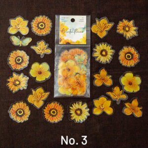 Colorful Flower Hot Stamping Plant Clear Transparent Sticker Pack colorful flower hot stamping plant pet sticker pack sku 3