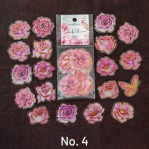 Colorful Flower Hot Stamping Plant Clear Transparent Sticker Pack colorful flower hot stamping plant pet sticker pack sku 4