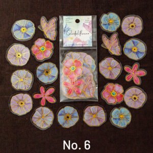 Colorful Flower Hot Stamping Plant Clear Transparent Sticker Pack colorful flower hot stamping plant pet sticker pack sku 6