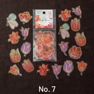 Colorful Flower Hot Stamping Plant Clear Transparent Sticker Pack colorful flower hot stamping plant pet sticker pack sku 7