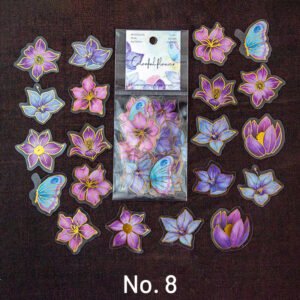 Colorful Flower Hot Stamping Plant Clear Transparent Sticker Pack colorful flower hot stamping plant pet sticker pack sku 8