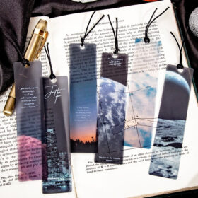 Cosmic Roaming Frosted Landscape Vinyl Bookmark