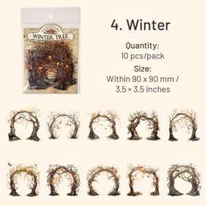 Countryside Trees Seasons Clear Transparent Stickers countryside trees seasons pet stickers sku 4