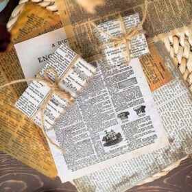 Cowhide Large Size Vintage Material Sea Newspaper