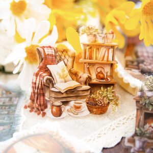 cozy room pet stickers flower garden sofa windowsill fireplace study b1