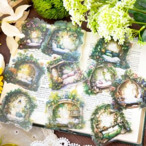 Cozy Room Clear Transparent Stickers - Flower Garden, Sofa, Windowsill, Fireplace, Study cozy room pet stickers flower garden sofa windowsill fireplace study b2