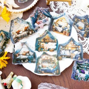 Cozy Room Clear Transparent Stickers - Flower Garden, Sofa, Windowsill, Fireplace, Study cozy room pet stickers flower garden sofa windowsill fireplace study b3