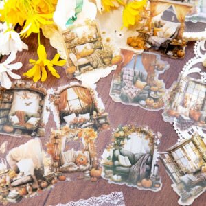 Cozy Room Clear Transparent Stickers - Flower Garden, Sofa, Windowsill, Fireplace, Study cozy room pet stickers flower garden sofa windowsill fireplace study b5