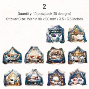 Cozy Room Clear Transparent Stickers - Flower Garden, Sofa, Windowsill, Fireplace, Study cozy room pet stickers flower garden sofa windowsill fireplace study sku 2