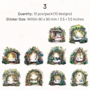 Cozy Room Clear Transparent Stickers - Flower Garden, Sofa, Windowsill, Fireplace, Study cozy room pet stickers flower garden sofa windowsill fireplace study sku 3