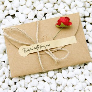 creative kraft dried flower greeting card a