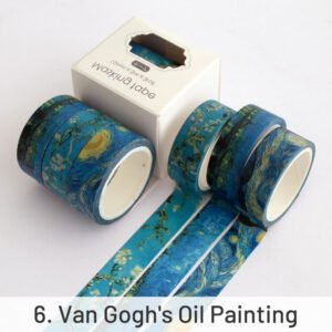 Creative Sakura Oil Painting Starry Sky Boxed Washi Tape Set creative sakura oil painting starry sky boxed washi tape set sku 6