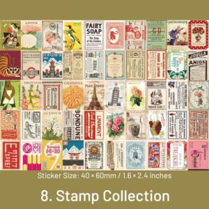 creative vintage mini washi sticker pad book sku 8