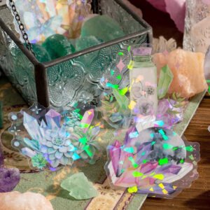 crystal pet stickers moon butterfly bottle magic flower b2