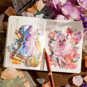 crystal pet stickers moon butterfly bottle magic flower b4