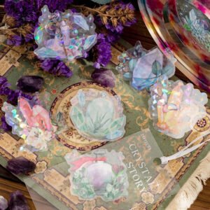 crystal pet stickers moon butterfly bottle magic flower b6