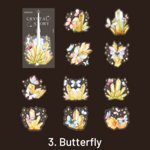 crystal pet stickers moon butterfly bottle magic flower sku 3