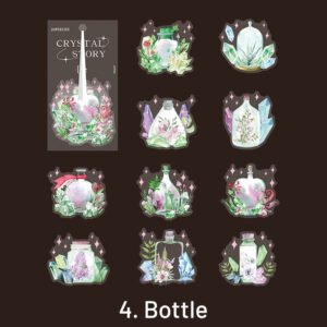 crystal pet stickers moon butterfly bottle magic flower sku 4