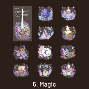 crystal pet stickers moon butterfly bottle magic flower sku 5