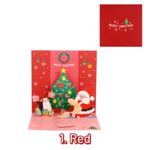 cute 3d merry christmas greeting card c