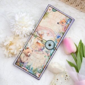 Cute Animals Colorful Creatures Trifold Booklet Folio Junk Journal Craft Kit