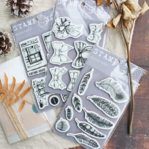Cute Bowknot Plant Clear Silicone Stamps