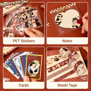 cute cartoon animal series kitty journal gift box set c