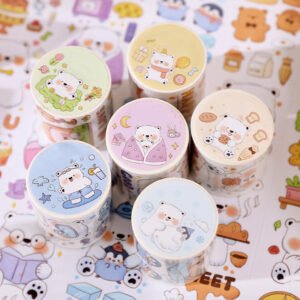 Cute Cartoon Animal White Bear Washi Tape cute cartoon animal white bear washi tape b3