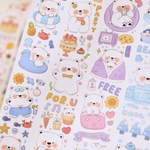 Cute Cartoon Animal White Bear Washi Tape cute cartoon animal white bear washi tape b4