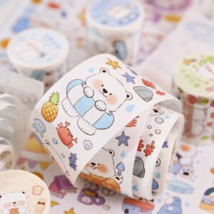 Cute Cartoon Animal White Bear Washi Tape cute cartoon animal white bear washi tape c2