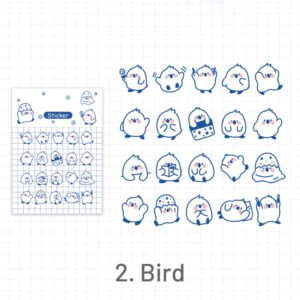 cute cartoon blue animal pet sticker 2