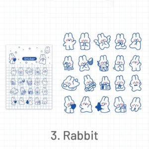 cute cartoon blue animal pet sticker 3